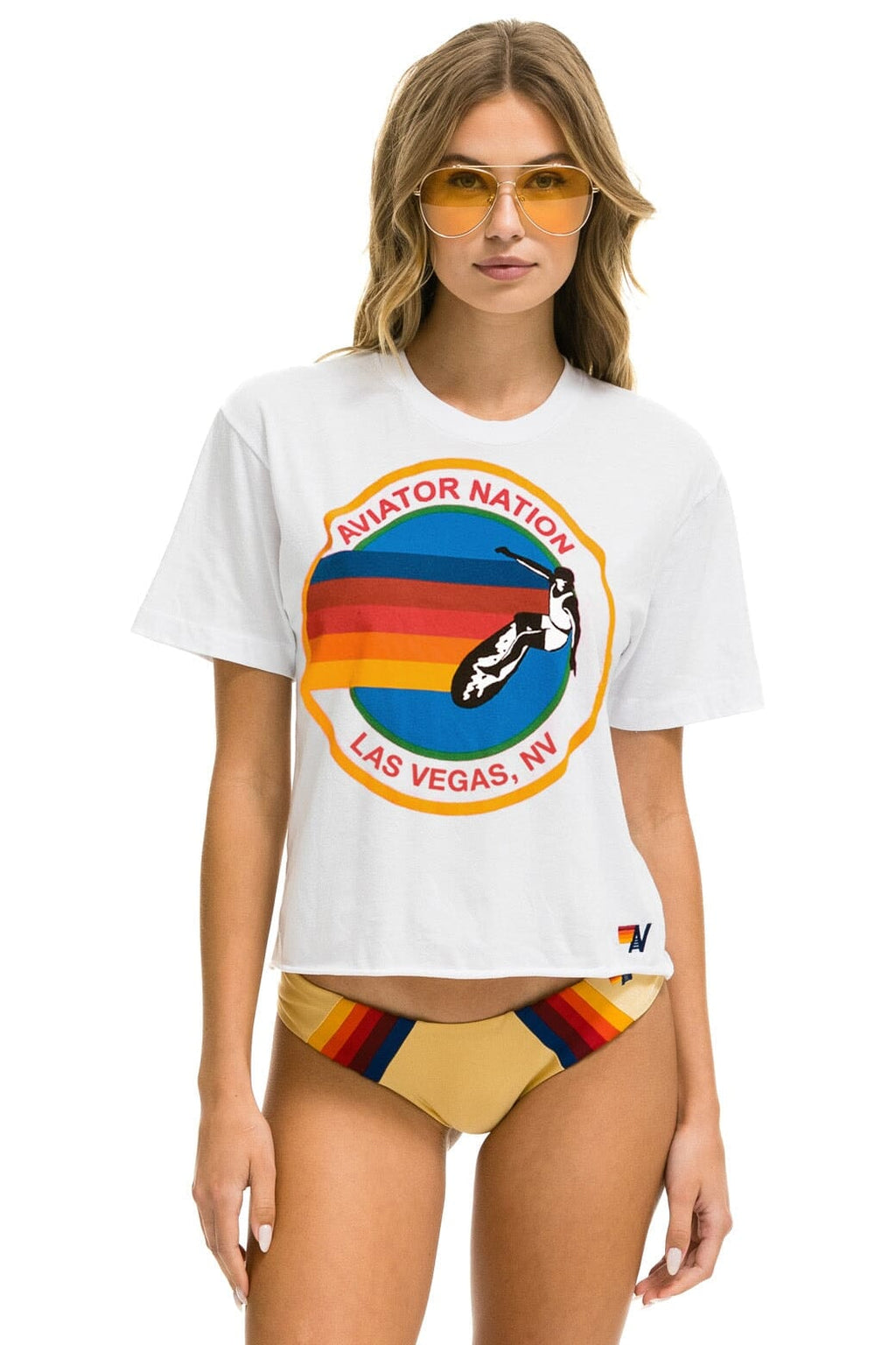 Retro SIGNATURE LAS VEGAS BOYFRIEND TEE - WHITE