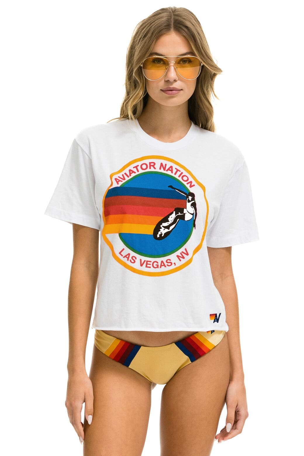 Retro SIGNATURE LAS VEGAS BOYFRIEND TEE - WHITE