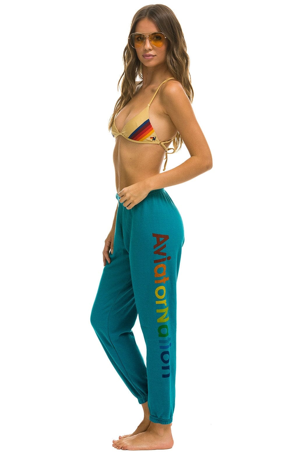 Retro AVIATOR NATION MALIBU SWEATPANTS - TEAL