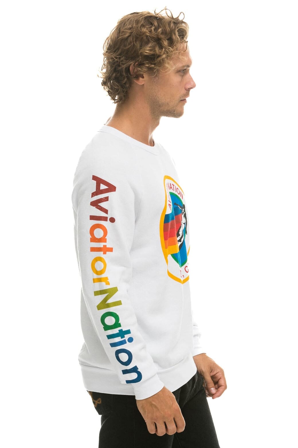 Retro AVIATOR NATION MALIBU SWEATSHIRT - WHITE