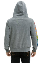 Retro AVIATOR NATION MALIBU ZIP HOODIE - HEATHER GREY