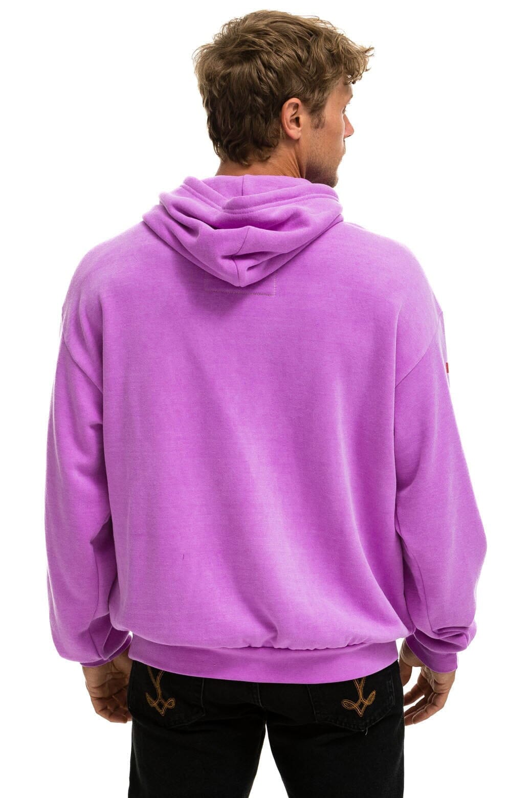 Retro AVIATOR NATION MANHATTAN BEACH RELAXED PULLOVER HOODIE - NEON PURPLE