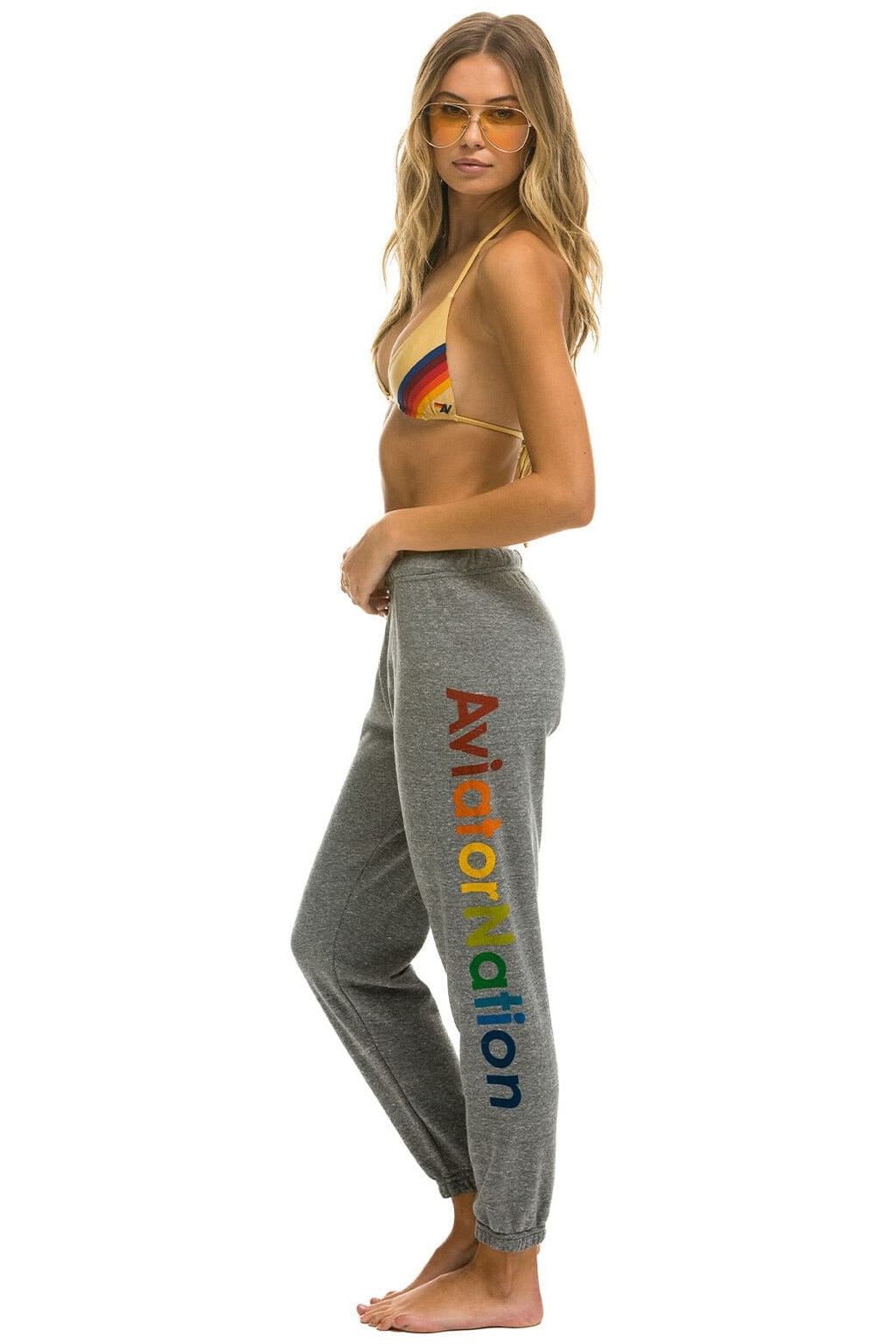 Retro AVIATOR NATION MANHATTAN BEACH SWEATPANTS - HEATHER GREY