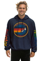 Retro AVIATOR NATION MIAMI RELAXED PULLOVER HOODIE - NAVY