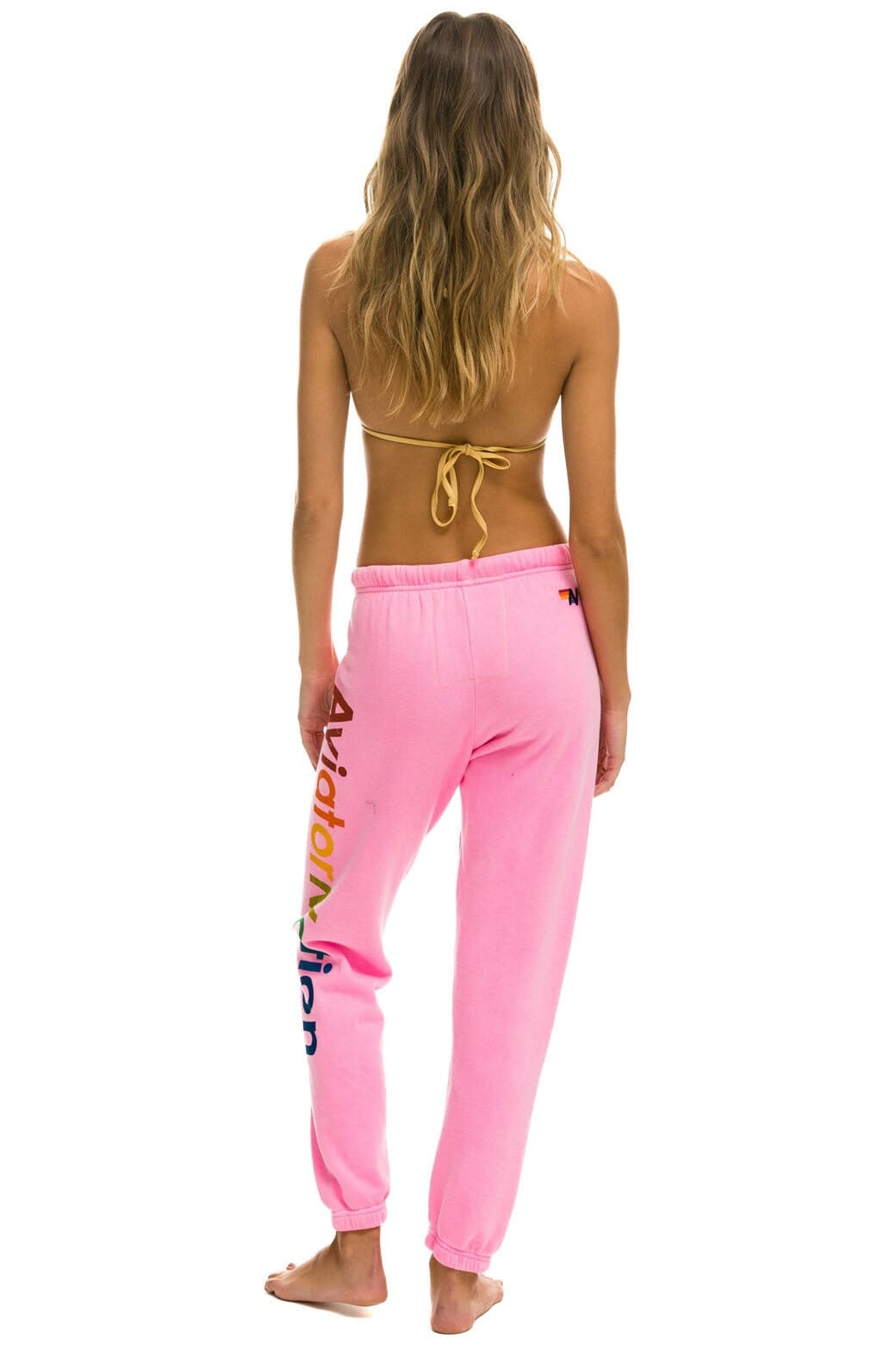 Retro AVIATOR NATION MIAMI SWEATPANTS - NEON PINK