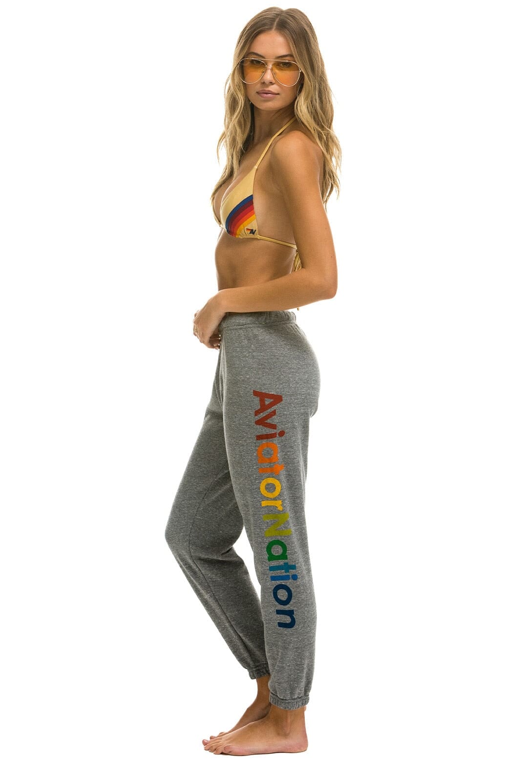 Retro AVIATOR NATION MILL VALLEY SWEATPANTS - HEATHER GREY