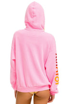Retro AVIATOR NATION NORTH SHORE RELAXED PULLOVER HOODIE - NEON PINK