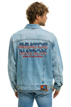 Retro AVIATOR NATION OVERSIZED CONCERT DENIM JACKET - SUPER LIGHT