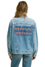 Retro AVIATOR NATION OVERSIZED CONCERT DENIM JACKET - SUPER LIGHT