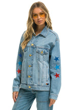 Retro AVIATOR NATION OVERSIZED CONCERT DENIM JACKET - SUPER LIGHT