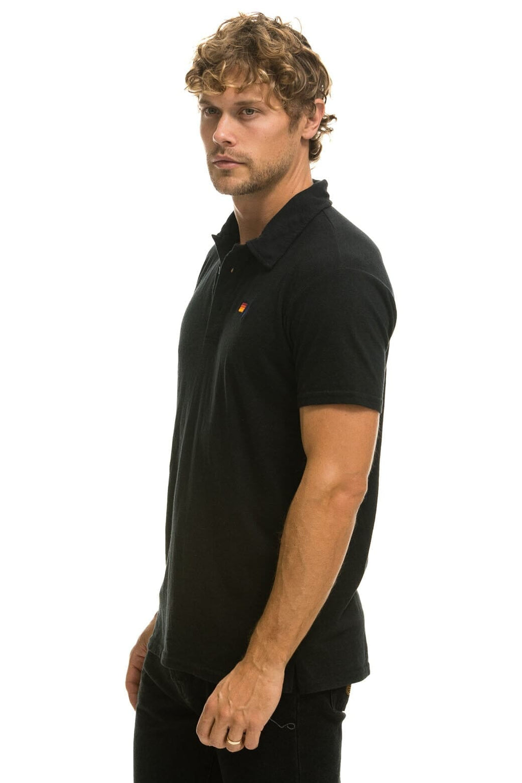 Retro AVIATOR NATION POLO - BLACK