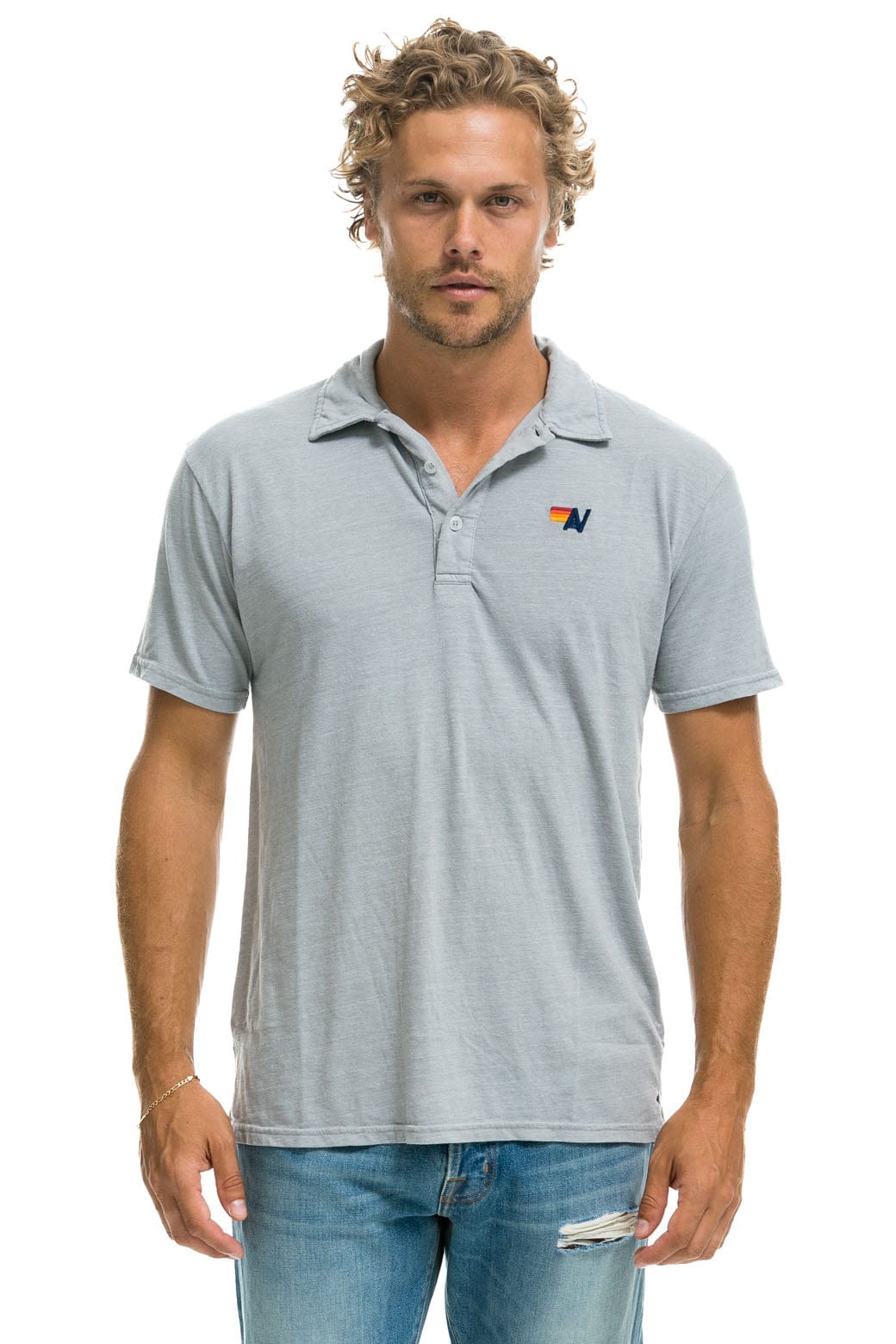Retro AVIATOR NATION POLO - LIGHT GREY