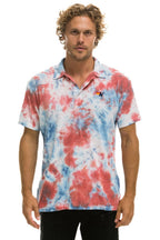 Retro AVIATOR NATION POLO - TIE DYE RED
