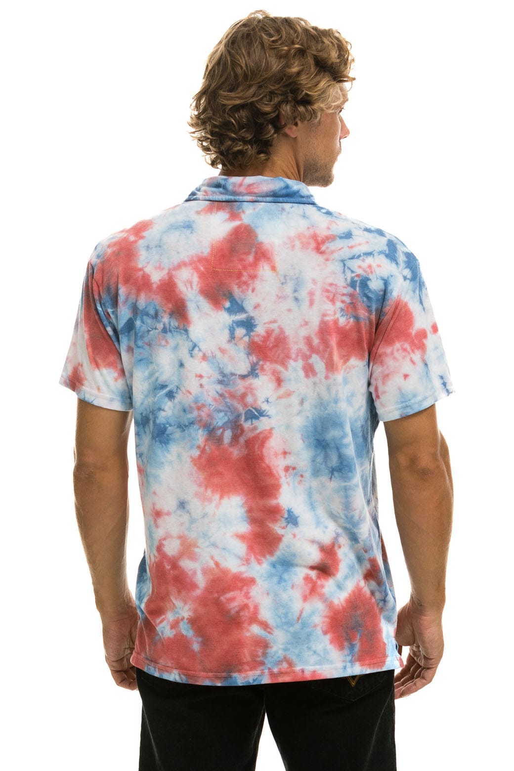 Retro AVIATOR NATION POLO - TIE DYE RED