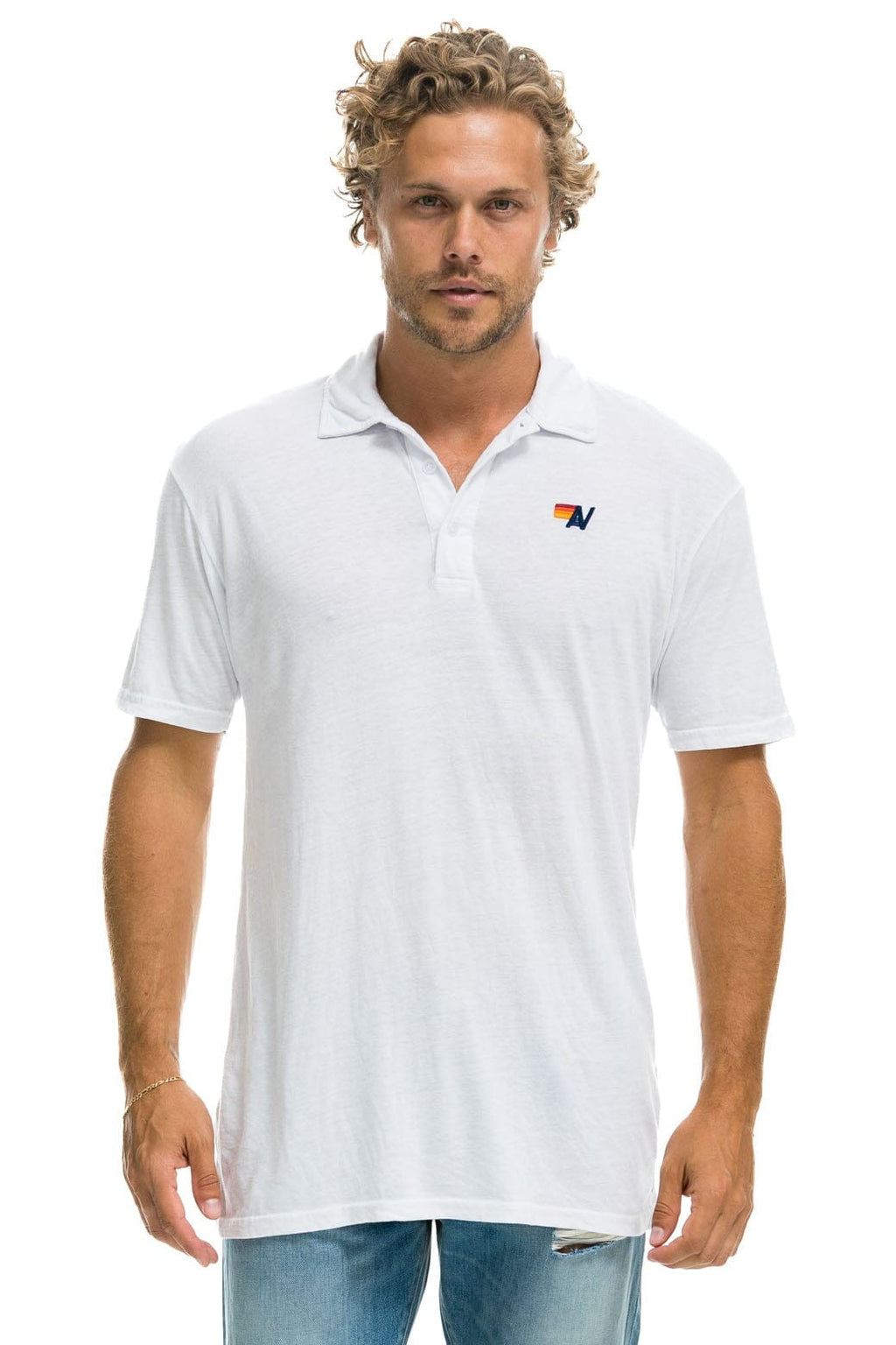 Retro AVIATOR NATION POLO - WHITE