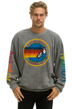 Retro AVIATOR NATION RELAXED VENICE CREW SWEATSHIRT - HEATHER GREY