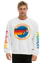 Retro AVIATOR NATION RELAXED VENICE CREW SWEATSHIRT - WHITE