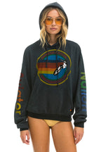 Retro AVIATOR NATION SAN FRANCISCO RELAXED PULLOVER HOODIE - CHARCOAL