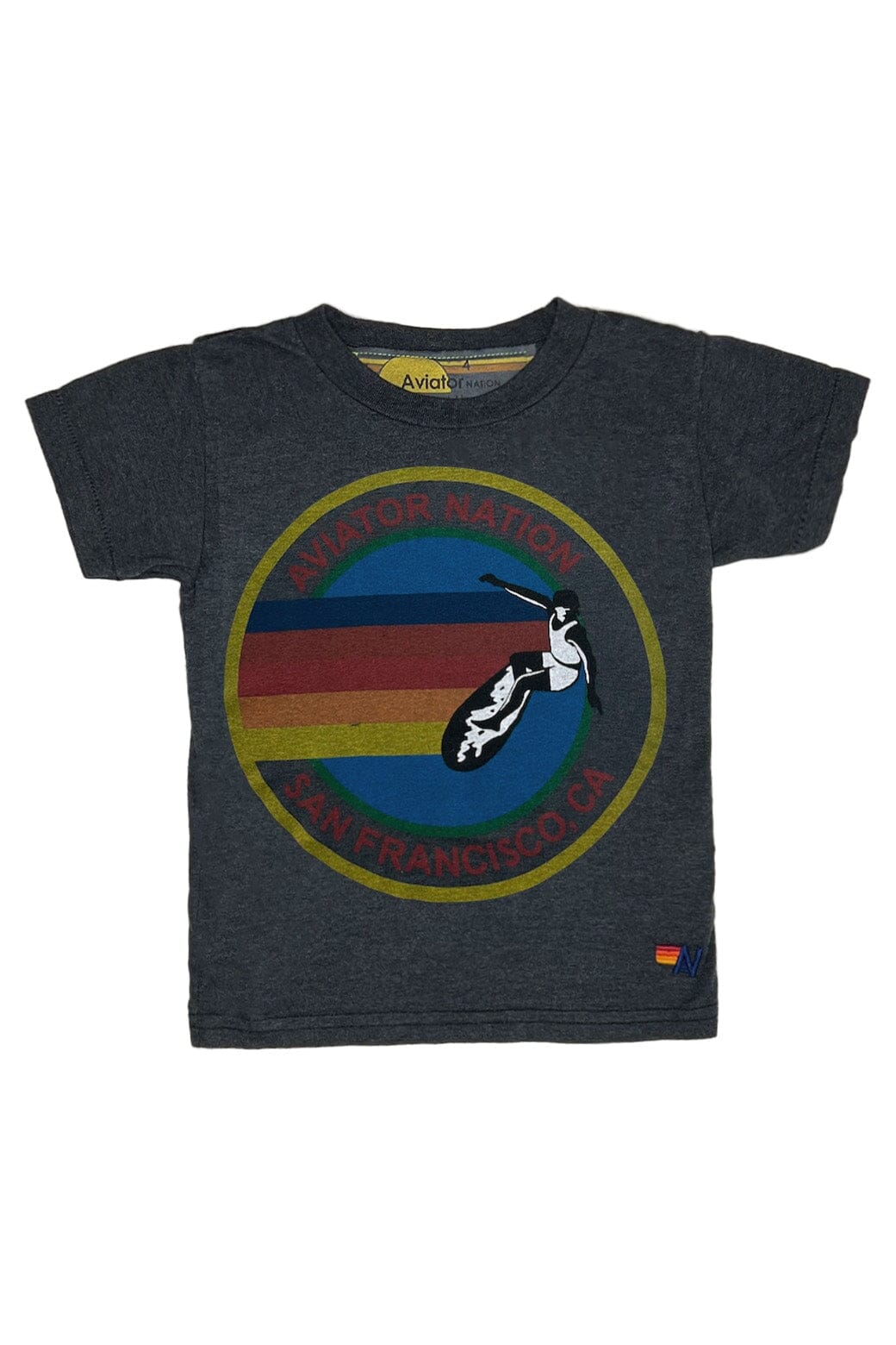 Retro KIDS AVIATOR NATION SAN FRANCISCO TEE - CHARCOAL