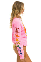 Retro AVIATOR NATION VENICE SWEATSHIRT - NEON PINK