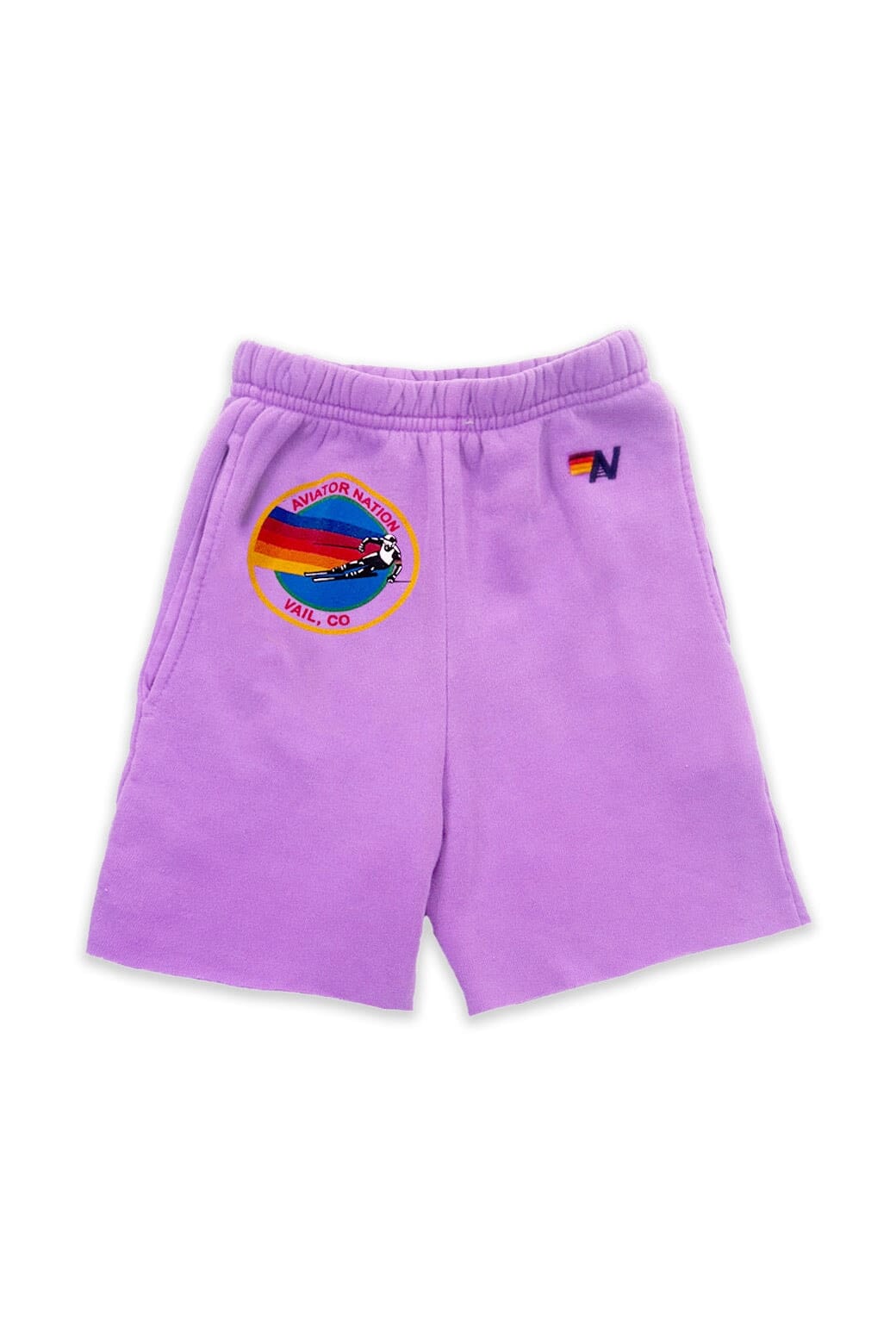 Retro AVIATOR NATION VAIL KIDS SWEATSHORTS - NEON PURPLE