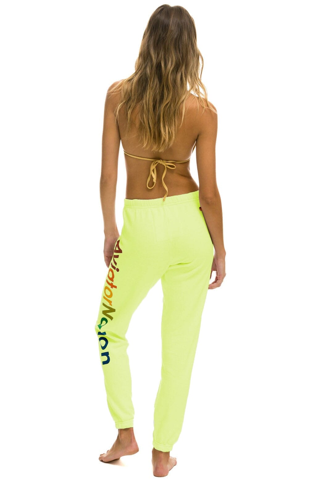 Retro AVIATOR NATION VAIL SWEATPANTS - NEON YELLOW