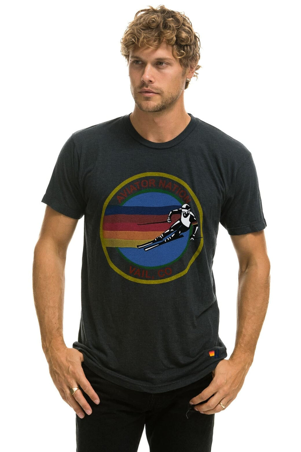 Retro AVIATOR NATION VAIL TEE - CHARCOAL