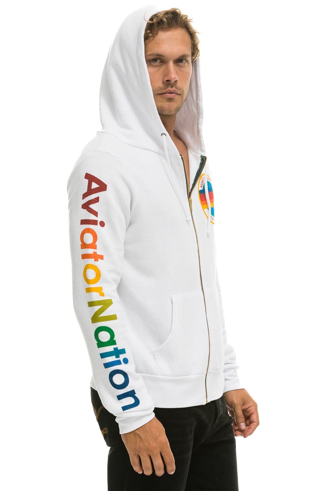 Retro AVIATOR NATION VAIL ZIP HOODIE - WHITE