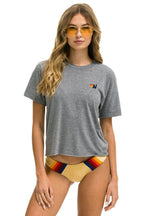 Retro BASIC BOYFRIEND TEE - HEATHER GREY