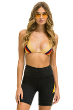 Retro BOLT 6 INCH HI-RISE BIKER SHORT - CHARCOAL GOLD