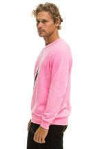 Retro BOLT CREW SWEATSHIRT - NEON PINK