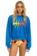 Retro BOLT GRADIENT RELAXED CREW SWEATSHIRT - OCEAN RAINBOW