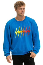 Retro BOLT GRADIENT RELAXED CREW SWEATSHIRT - OCEAN RAINBOW