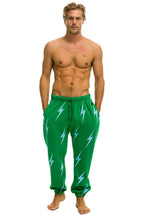 Retro BOLT STITCH REPEAT SWEATPANTS - KELLY GREEN BLUE