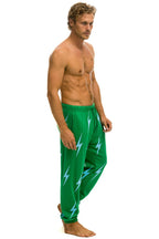Retro BOLT STITCH REPEAT SWEATPANTS - KELLY GREEN BLUE