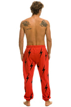 Retro BOLT STITCH REPEAT SWEATPANTS - RED BLACK
