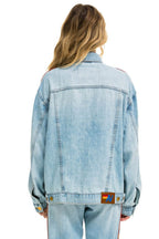 Retro BOLT STRIPE OVERSIZED CONCERT DENIM JACKET - SUPER LIGHT