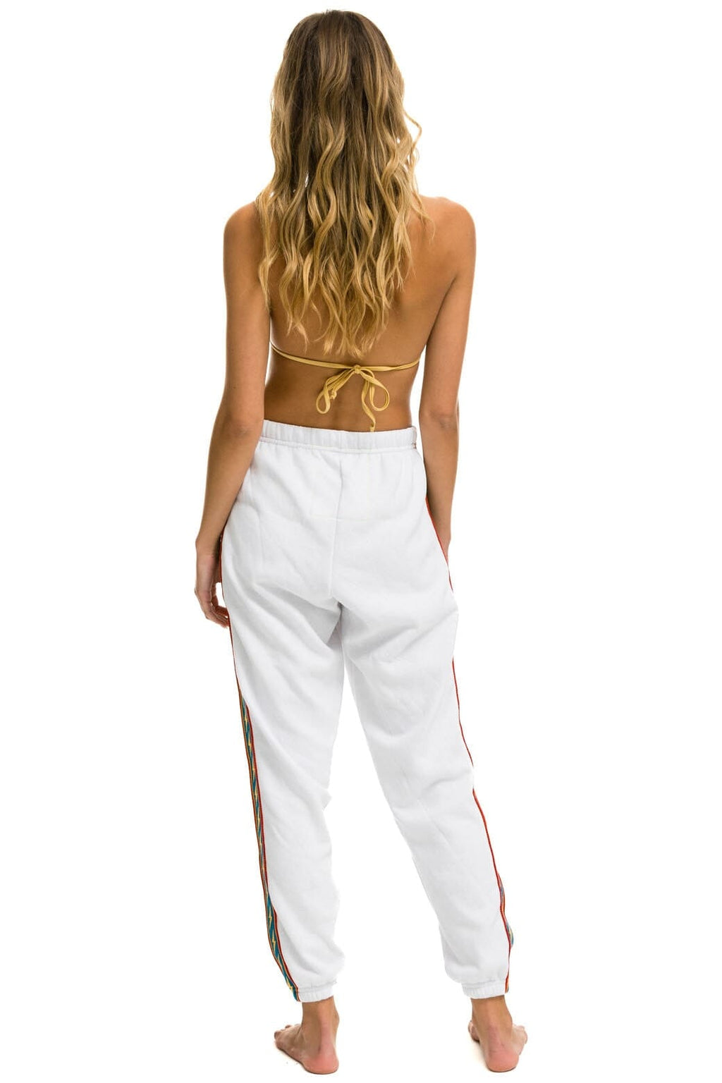 Retro BOLT STRIPE SWEATPANTS - WHITE