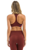 Retro WOMENS 5 STRIPE SPORTS BRA - BRICK