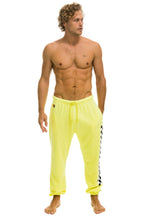 Retro CHECK LEG SWEATPANTS - NEON YELLOW