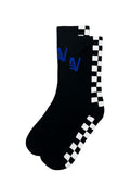 Retro CHECKERED SOCK - BLACK WHITE