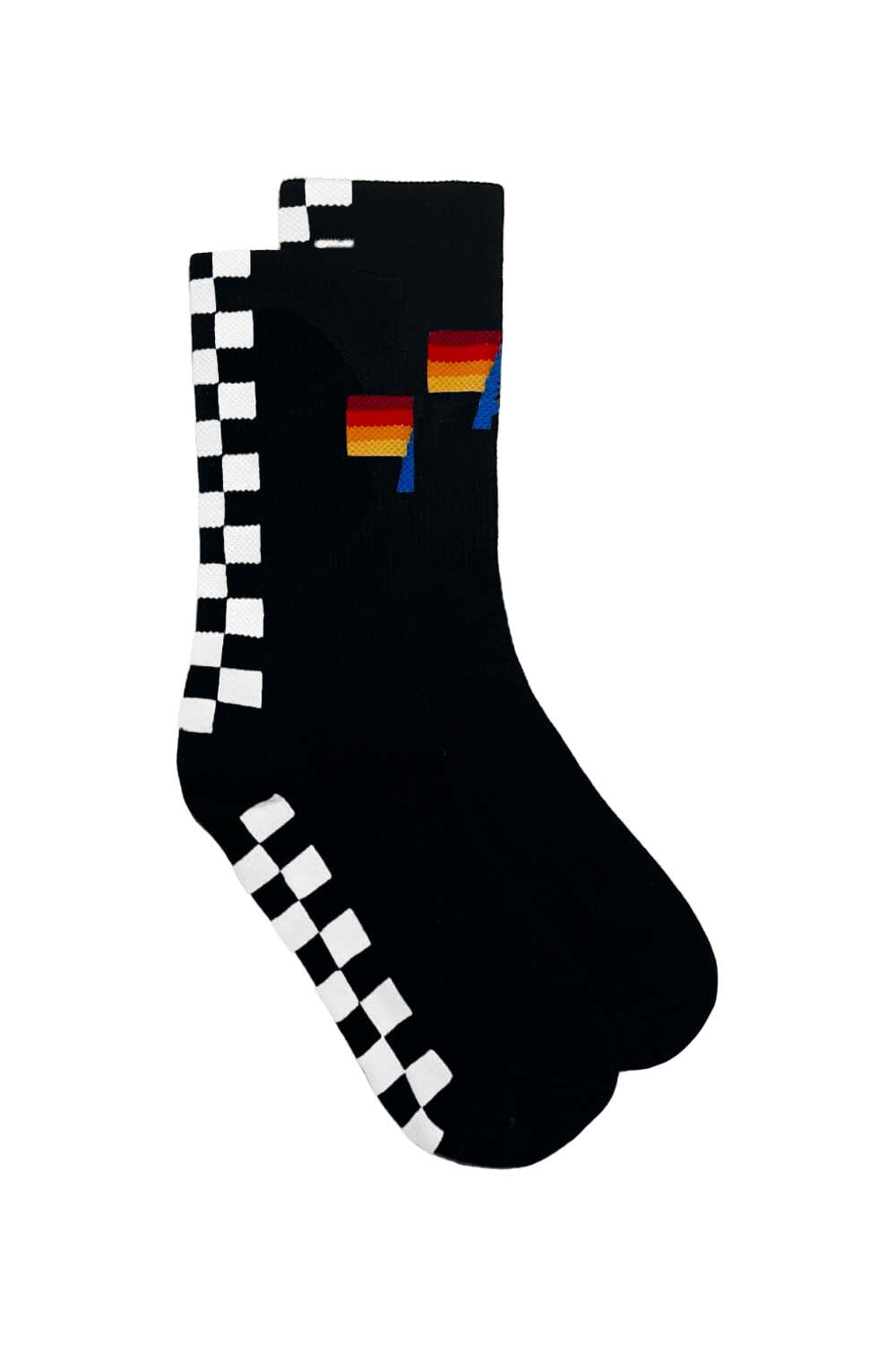 Retro CHECKERED SOCK - BLACK WHITE