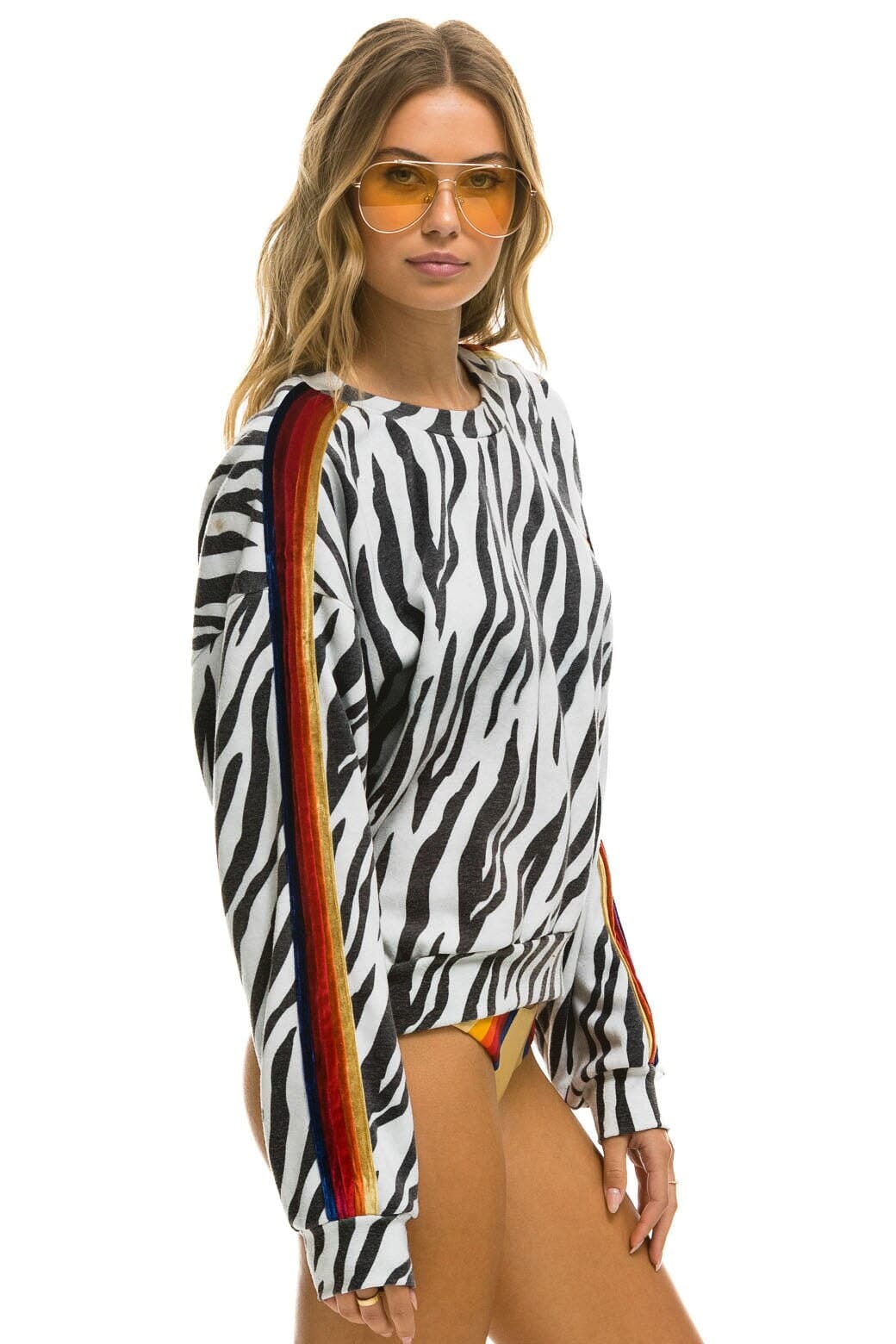 Retro CLASSIC RELAXED FIT CREW SWEATSHIRT - ZEBRA
