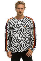 Retro CLASSIC RELAXED FIT CREW SWEATSHIRT - ZEBRA