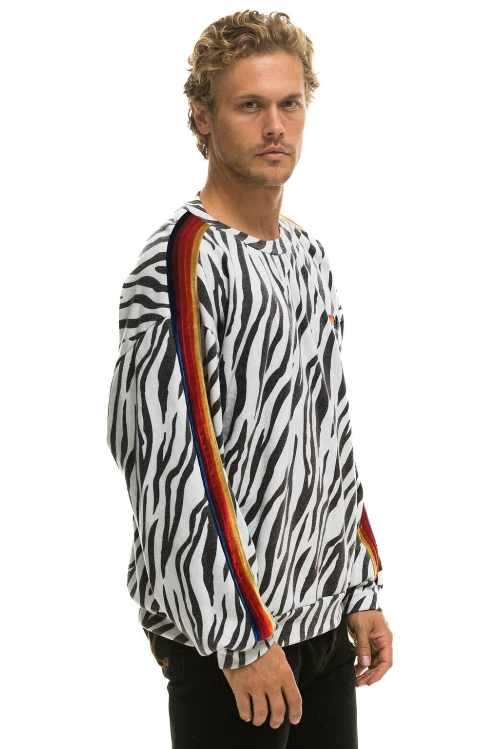 Retro CLASSIC RELAXED FIT CREW SWEATSHIRT - ZEBRA