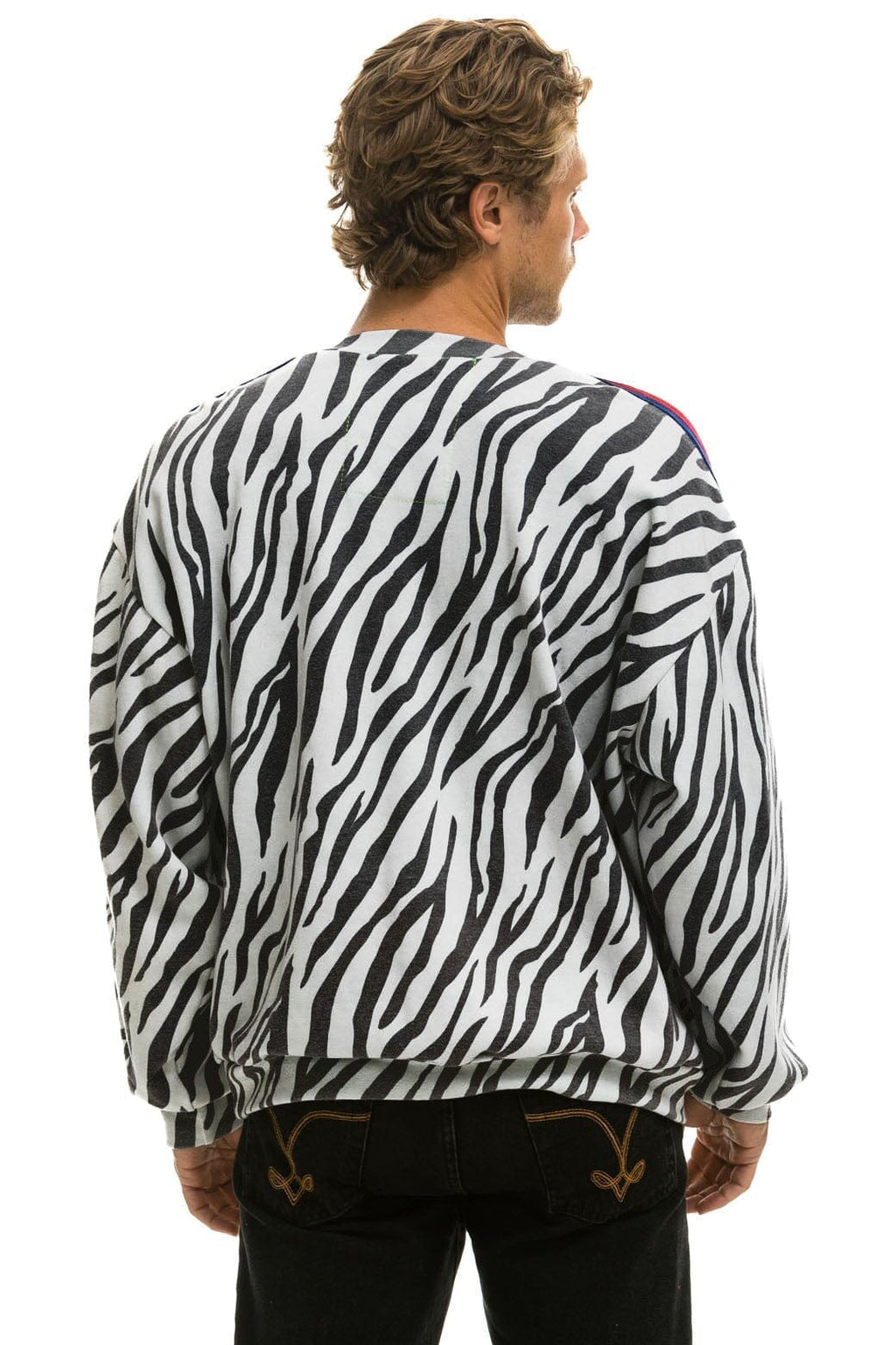Retro CLASSIC RELAXED FIT CREW SWEATSHIRT - ZEBRA