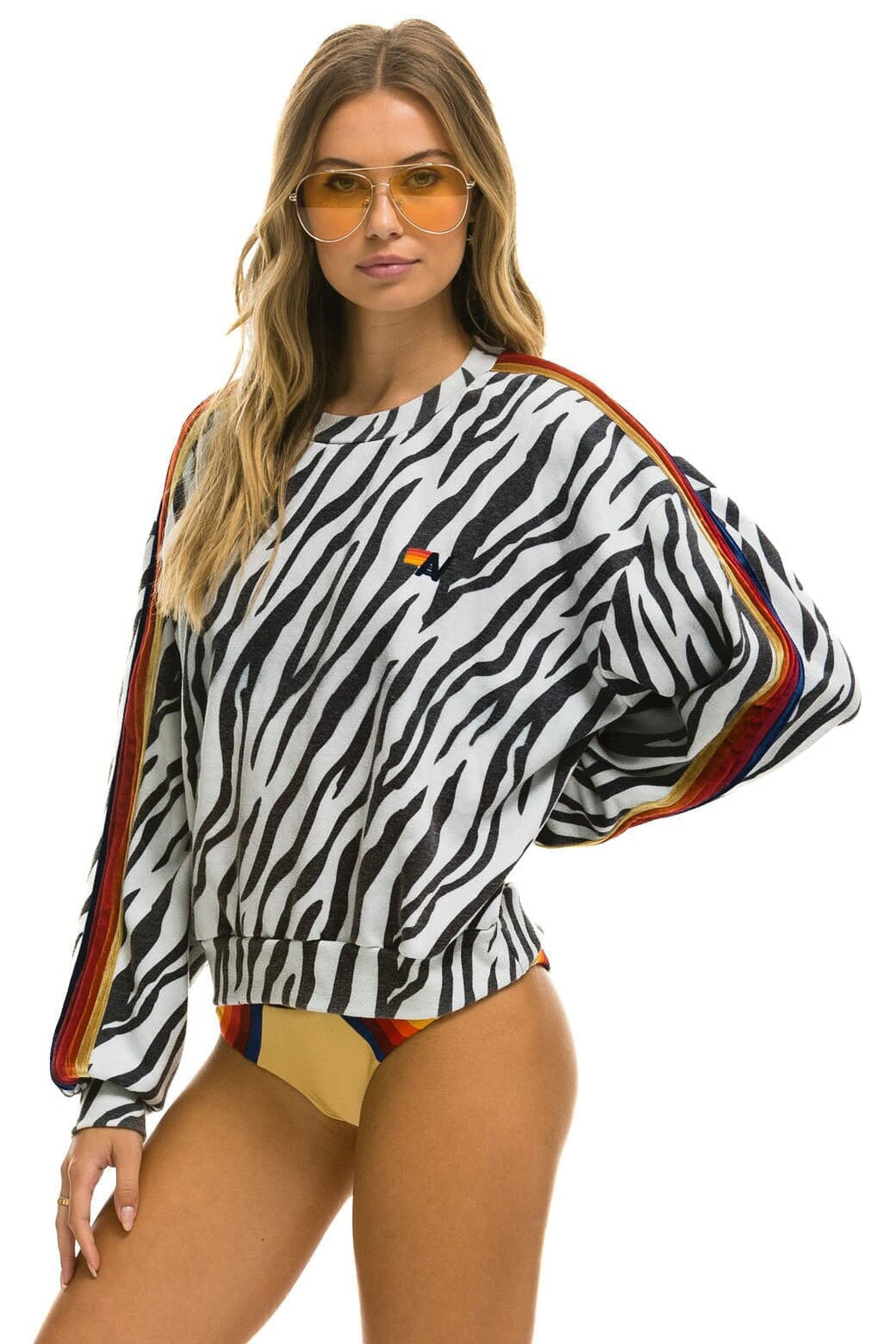 Retro CLASSIC RELAXED FIT CREW SWEATSHIRT - ZEBRA