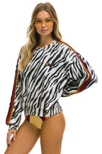Retro CLASSIC RELAXED FIT CREW SWEATSHIRT - ZEBRA