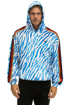 Retro CLASSIC VELVET RELAXED PULLOVER HOODIE - BLUE TIGER