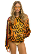 Retro CLASSIC VELVET RELAXED PULLOVER HOODIE - TIGER